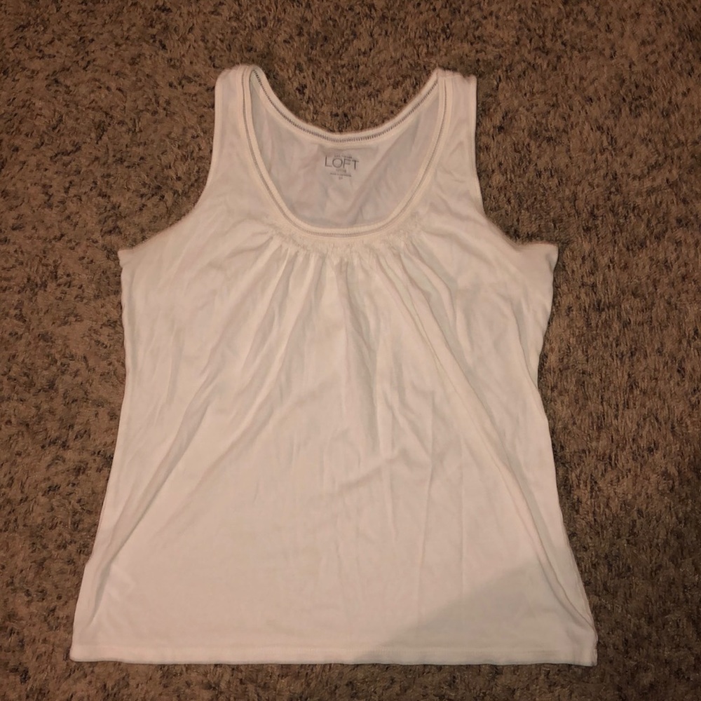 Ann Taylor loft white tank top